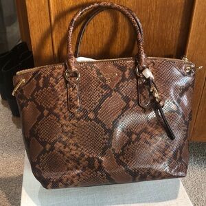 NWT Michael Kors Elson satchel w crossbody strap vegan leather dust bag 15x10x6
